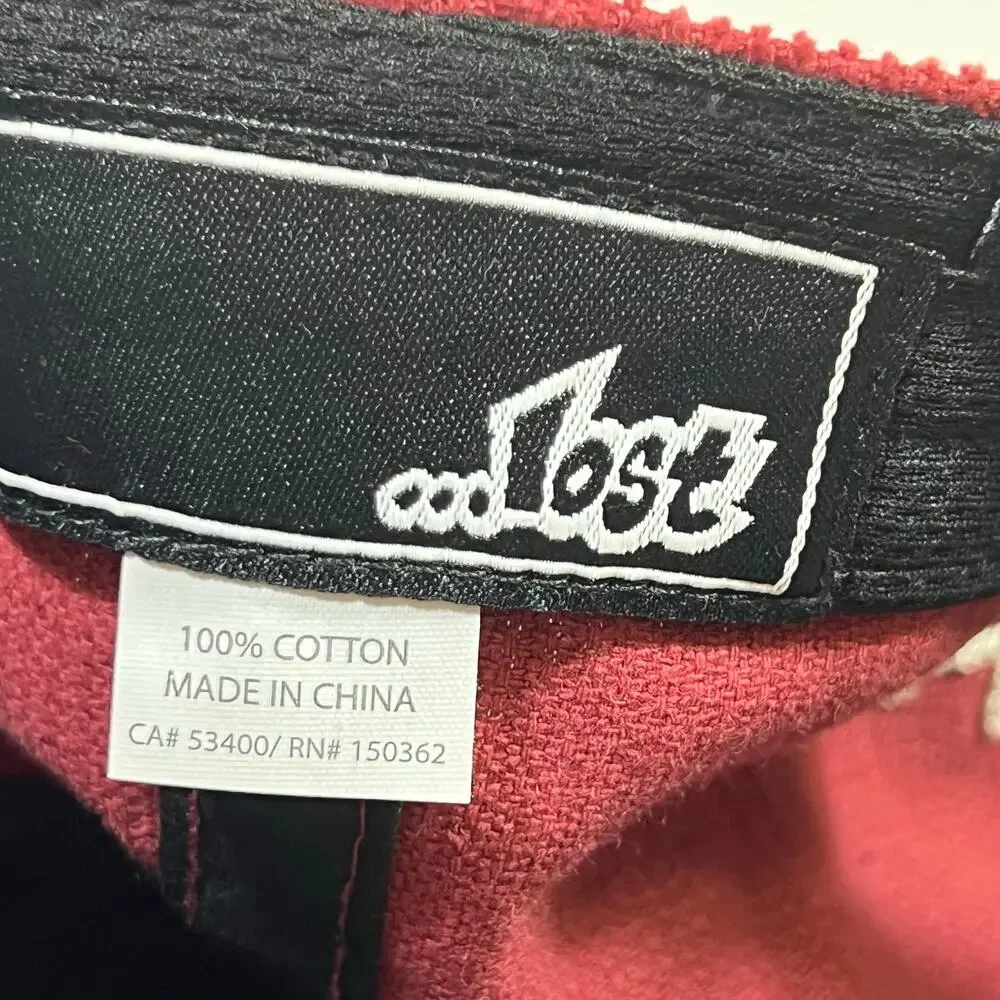 Lost Enterprises Bayside Auto Body Shop Corduroy Strapback Hat Maroon Red Cap